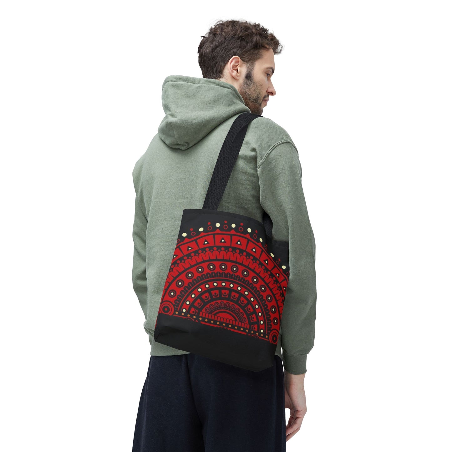 Kerala Theyyam tote bag design, Colorful AOP Bag, Ethnic Print Carryall, Stylish Shopping Tote, Eco-Friendly Beach Bag, Festival Accessory
