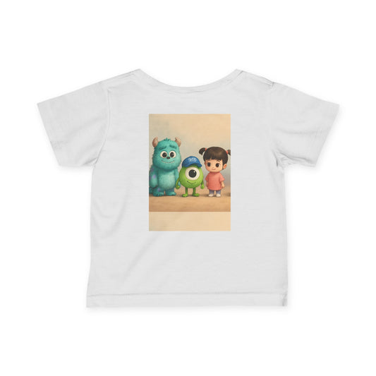 Monster-Themed Infant Fine Jersey Tee, Cute Baby T-Shirt, Kids Monster Shirt, Toddler Casual Wear, Birthday Gift for Babies, Fun Graphic Tee