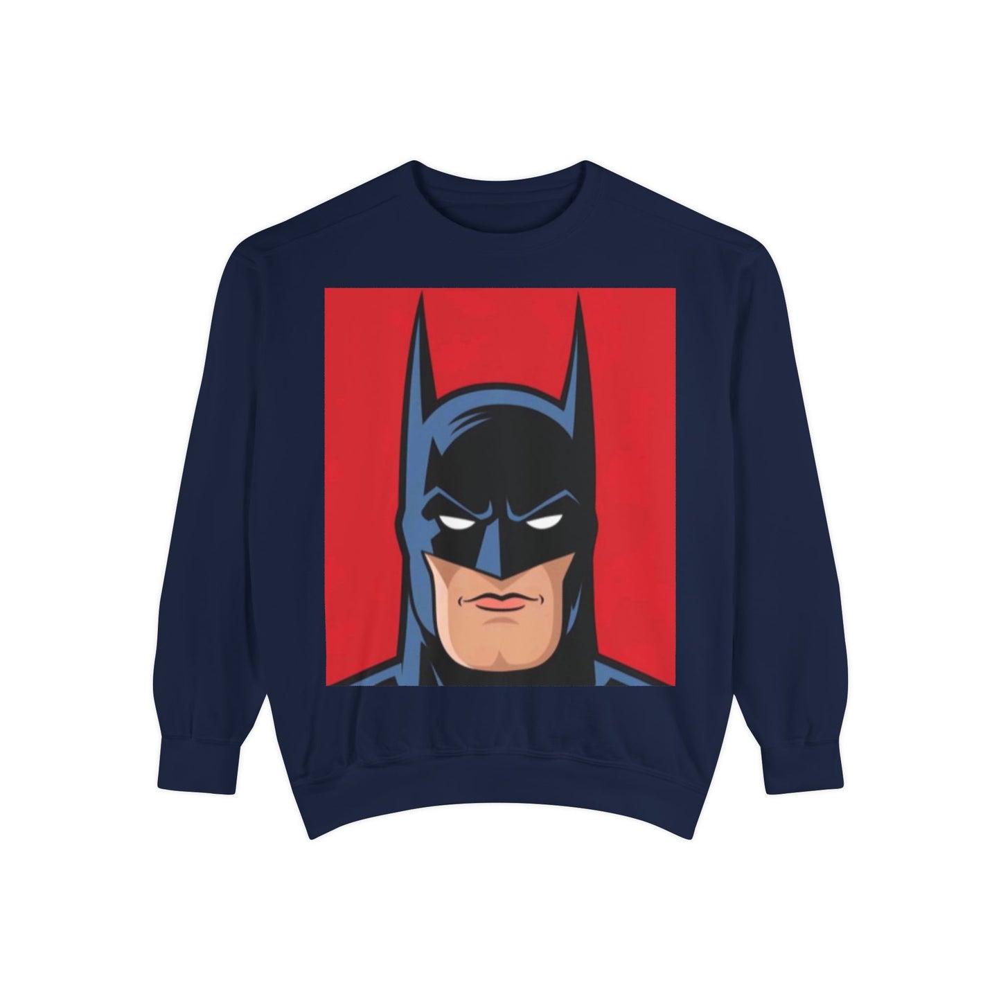 Batman Vintage Unisex Garment-Dyed Sweatshirt, Cozy Graphic Sweatshirt, Retro Style Crewneck, Gifts for Fans, Superhero Apparel