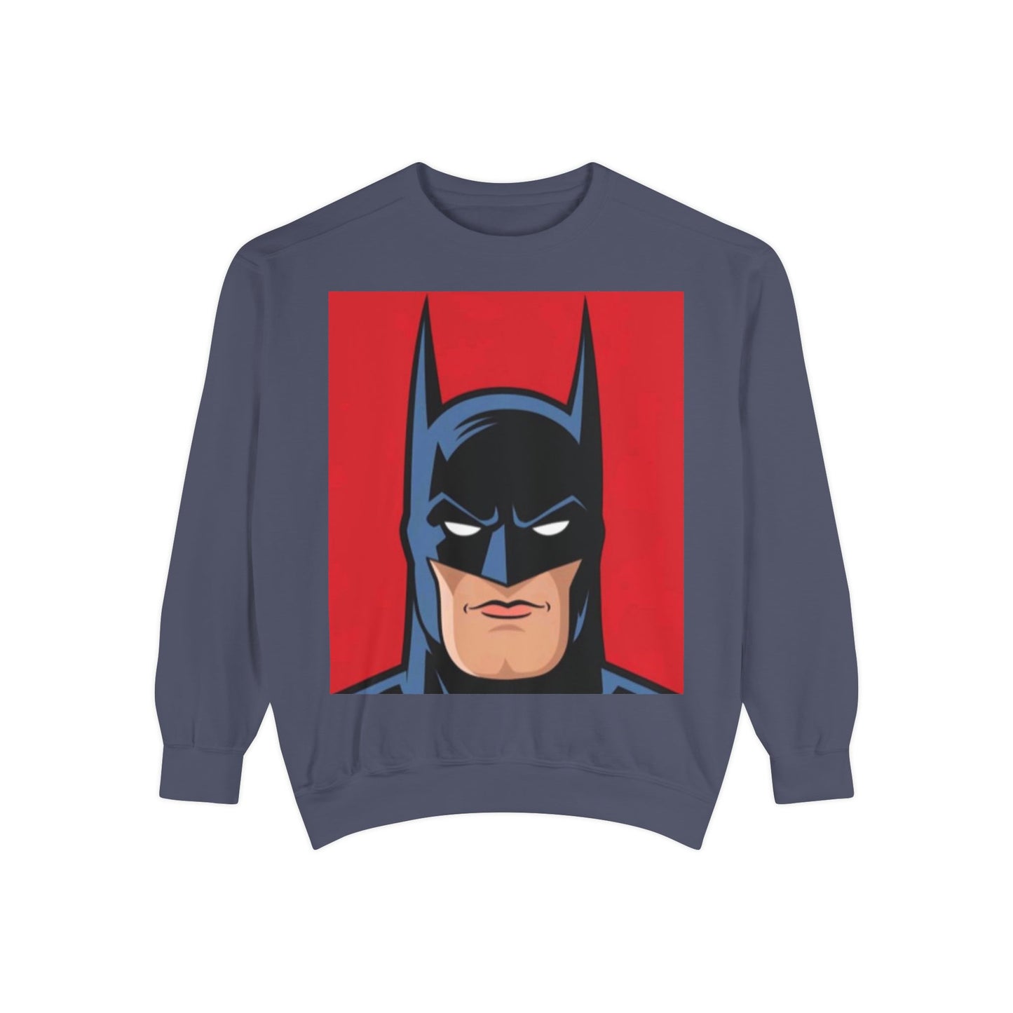 Batman Vintage Unisex Garment-Dyed Sweatshirt, Cozy Graphic Sweatshirt, Retro Style Crewneck, Gifts for Fans, Superhero Apparel