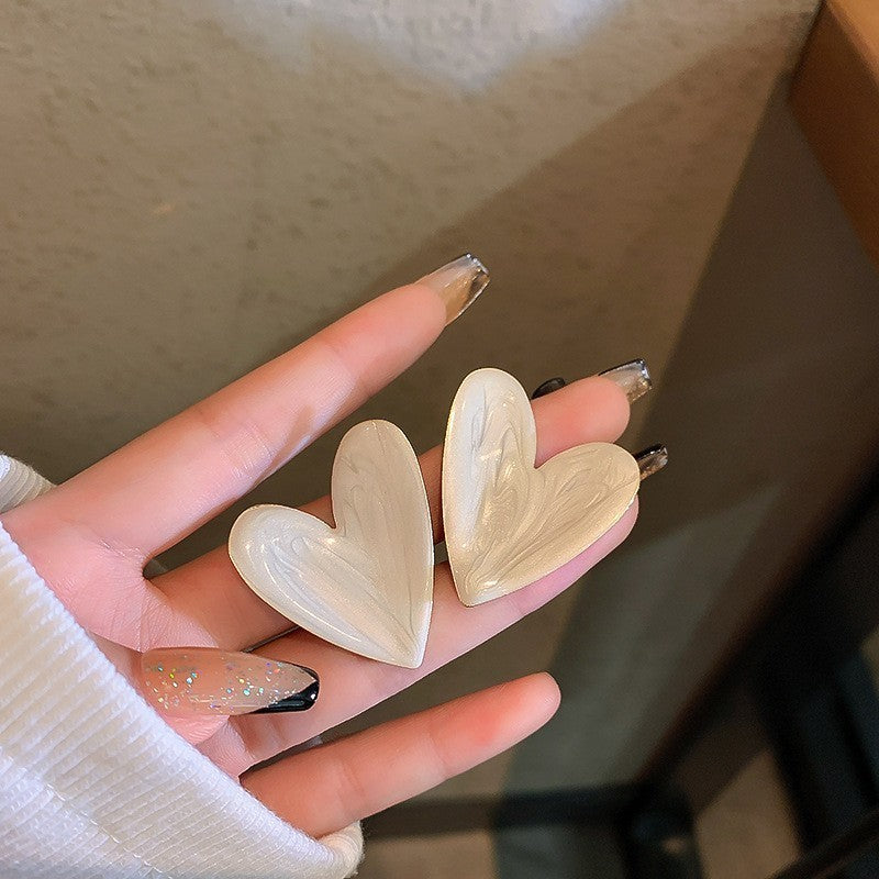 Silver Needle European And American Vintage Crumpled Resin Geometric Earrings