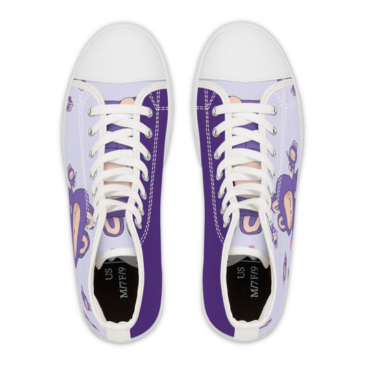 LABUBU High Top Sneakers, Fun Cartoon Kicks, Unique Vegan Shoes, Perfect for Spring, Great Gift for Kids and Adults