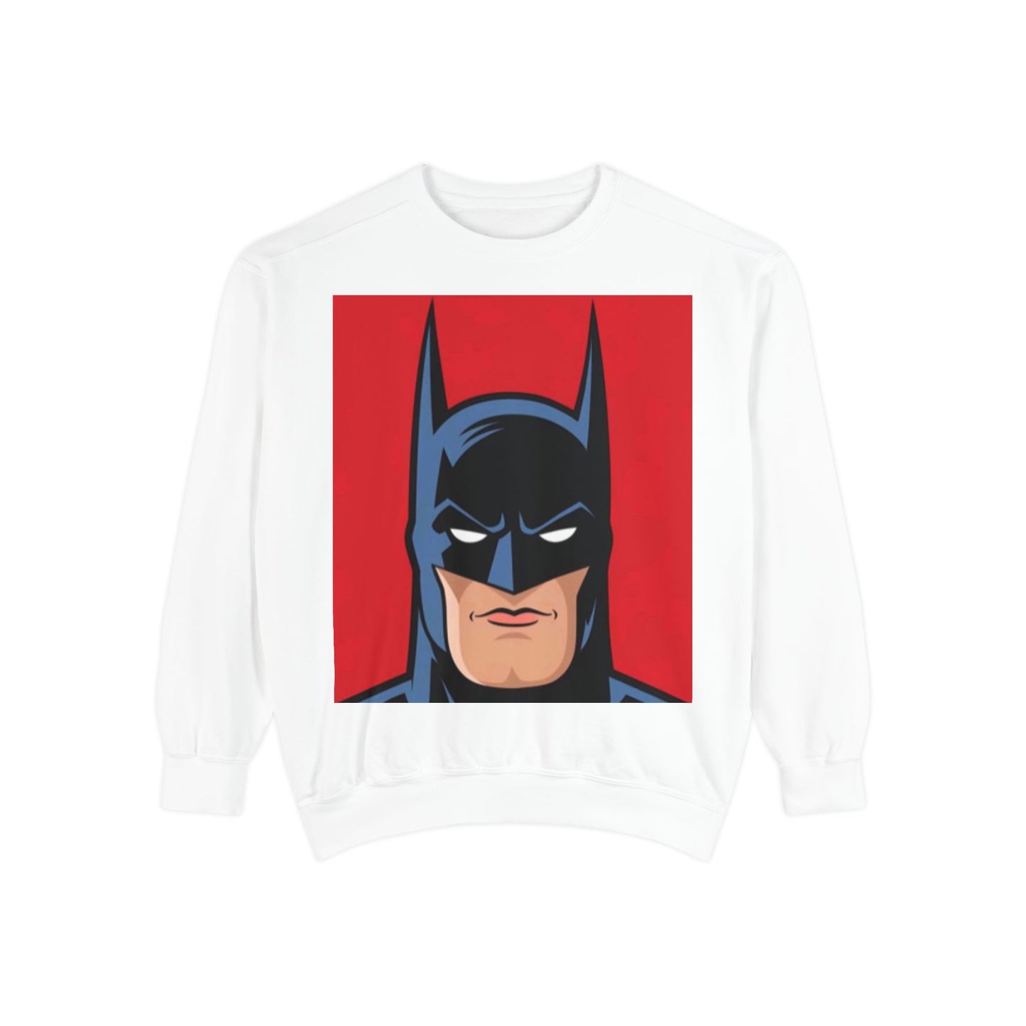 Batman Vintage Unisex Garment-Dyed Sweatshirt, Cozy Graphic Sweatshirt, Retro Style Crewneck, Gifts for Fans, Superhero Apparel