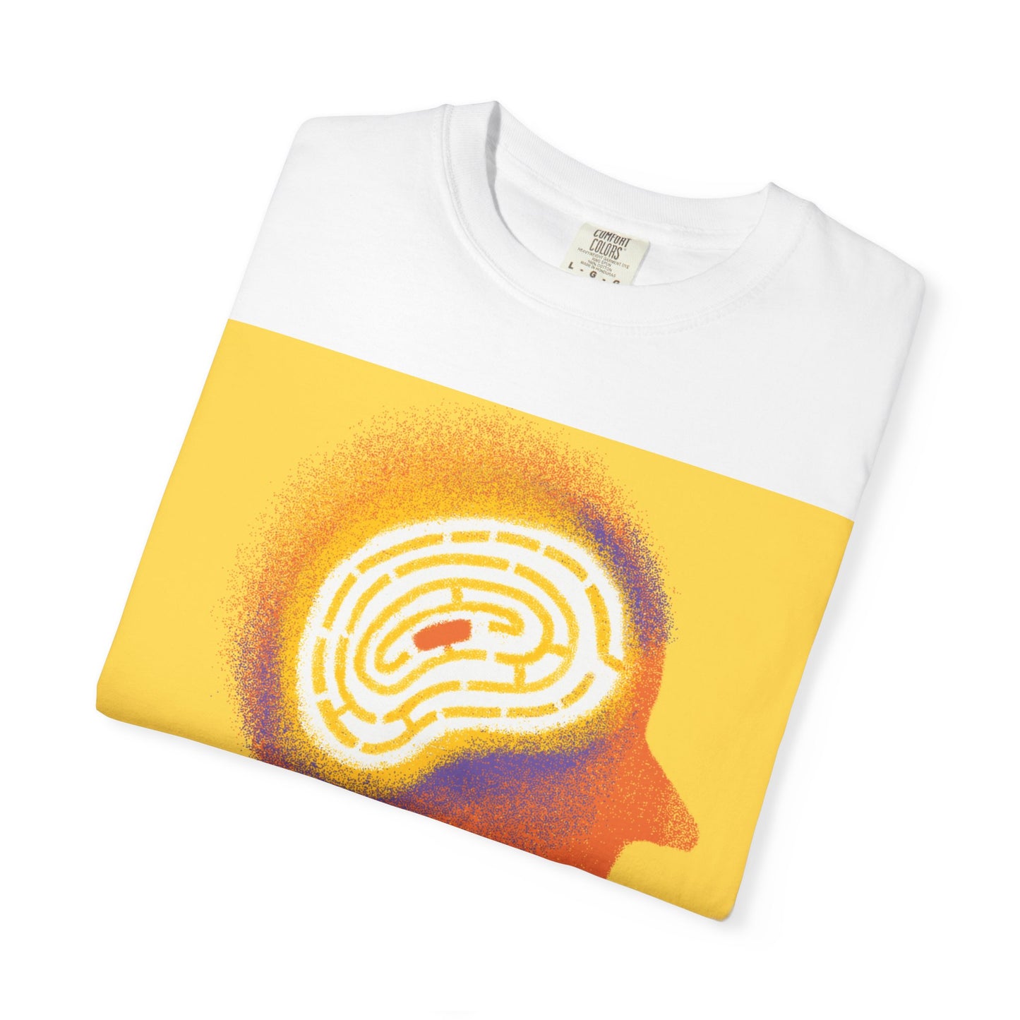 Denial Graphic Unisex T-Shirt, Colorful Mind Maze Tee, Perfect for Mental Health Awareness, Casual Wear, Gift for Friends