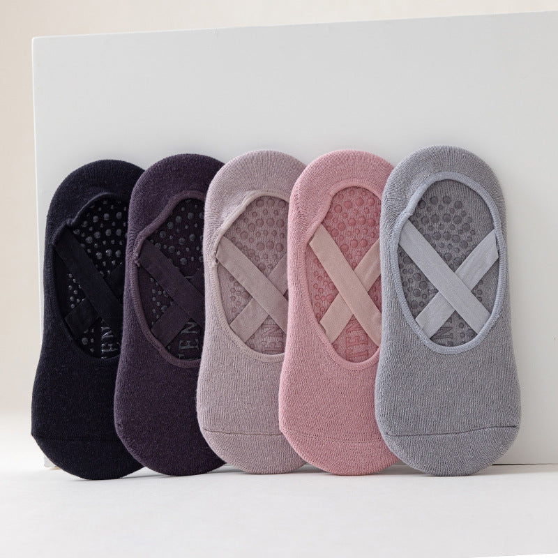 Non-slip yoga socks Pilates socks women's floor professional sports straps spring and summer cotton