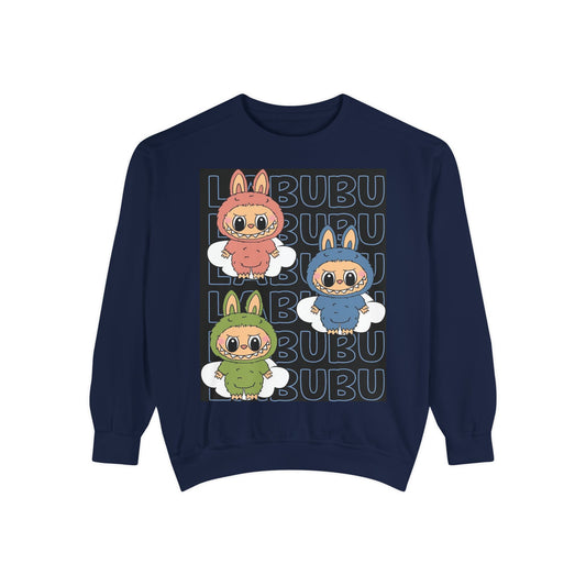 Labubu - Must have VIRAL Trend - Unisex Garment-Dyed Sweatshirt - crewneck