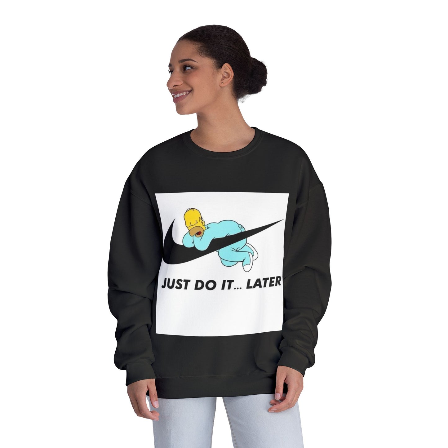 Hilarious Just Do It Later Sweatshirt, Funny Gift for Him/Her, Casual Wear, Cozy Crewneck for Relaxation, Perfect for Birthdays, Pajama Days