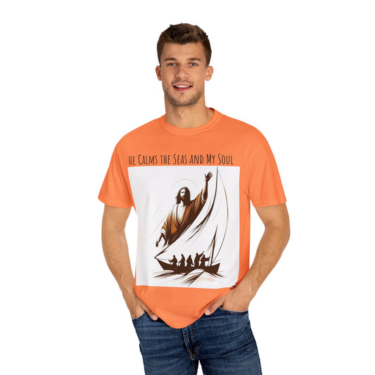 Faith-Inspired Unisex T-Shirt | Jesus Calms the Sea, Christian Gift, Relaxed Fit Tee, Spiritual Apparel, Casual Wear | guided by grace t-shirt