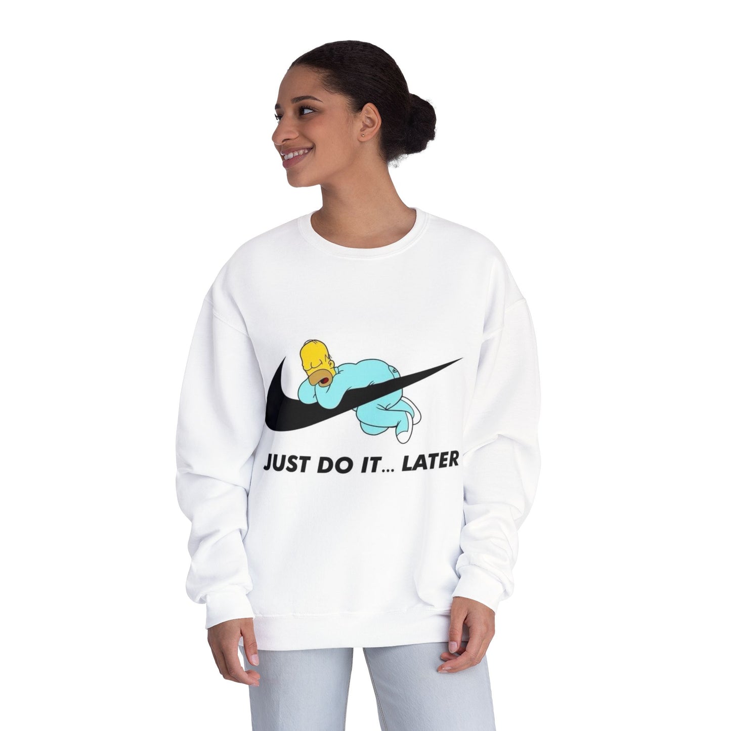 Hilarious Just Do It Later Sweatshirt, Funny Gift for Him/Her, Casual Wear, Cozy Crewneck for Relaxation, Perfect for Birthdays, Pajama Days