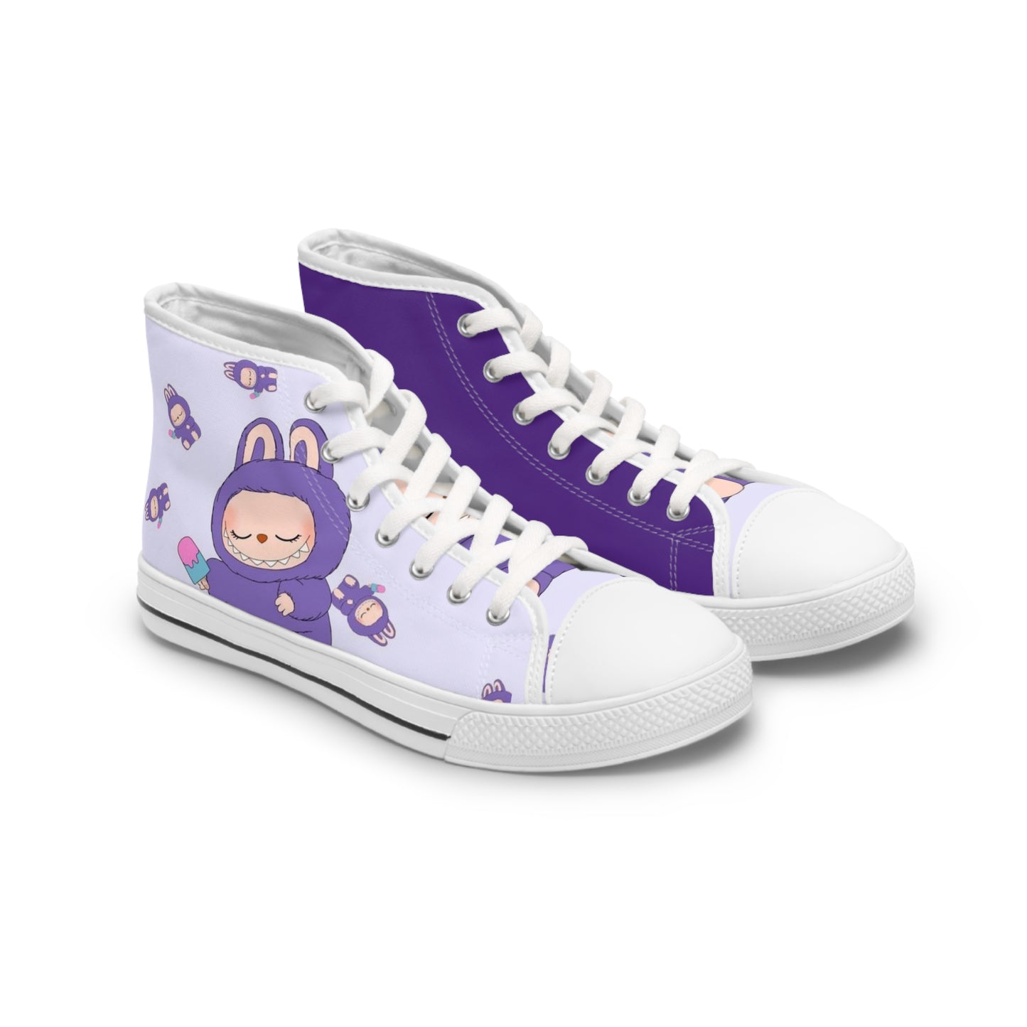 LABUBU High Top Sneakers, Fun Cartoon Kicks, Unique Vegan Shoes, Perfect for Spring, Great Gift for Kids and Adults