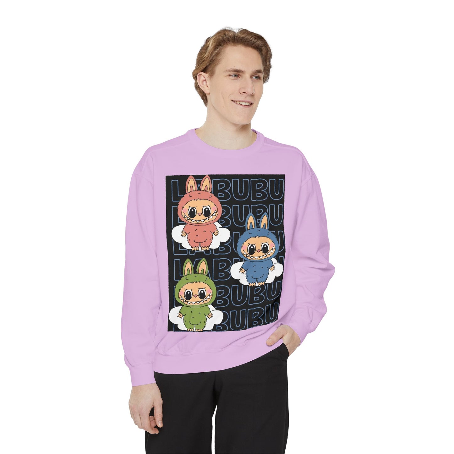 Labubu - Must have VIRAL Trend - Unisex Garment-Dyed Sweatshirt - crewneck