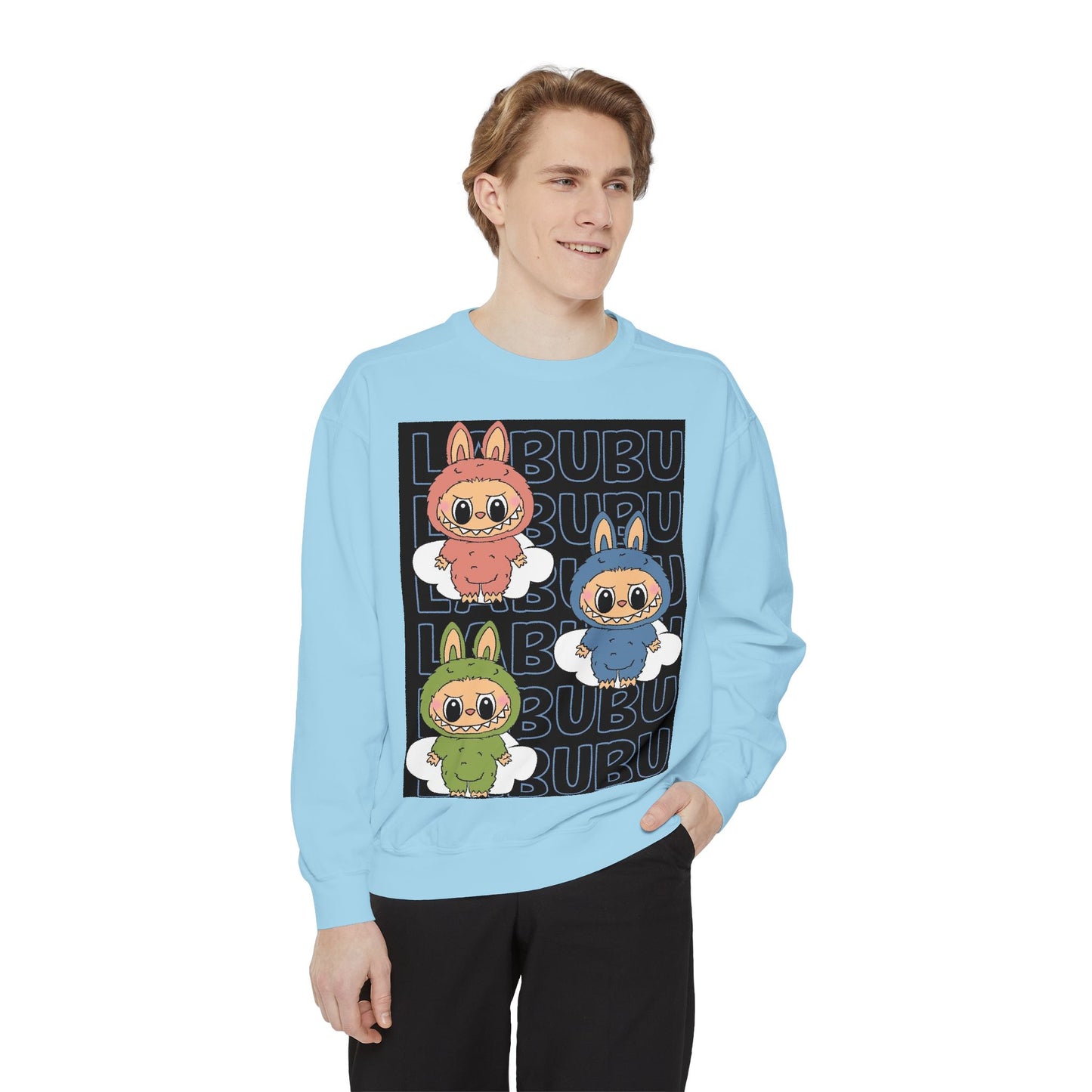 Labubu - Must have VIRAL Trend - Unisex Garment-Dyed Sweatshirt - crewneck