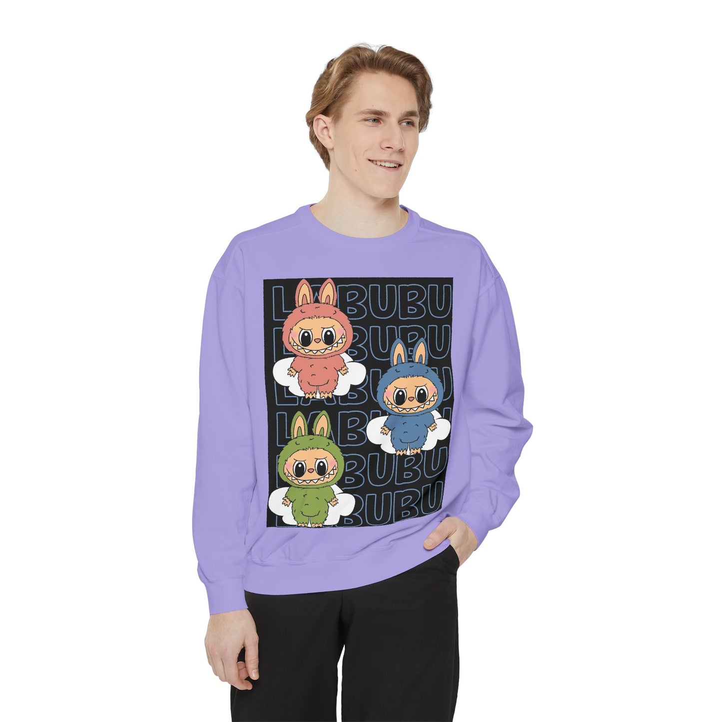 Labubu - Must have VIRAL Trend - Unisex Garment-Dyed Sweatshirt - crewneck