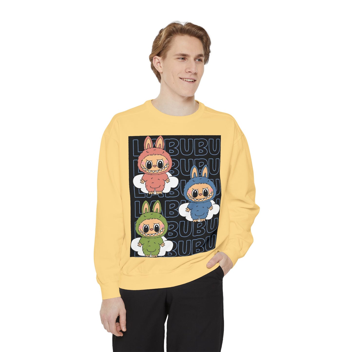 Labubu - Must have VIRAL Trend - Unisex Garment-Dyed Sweatshirt - crewneck