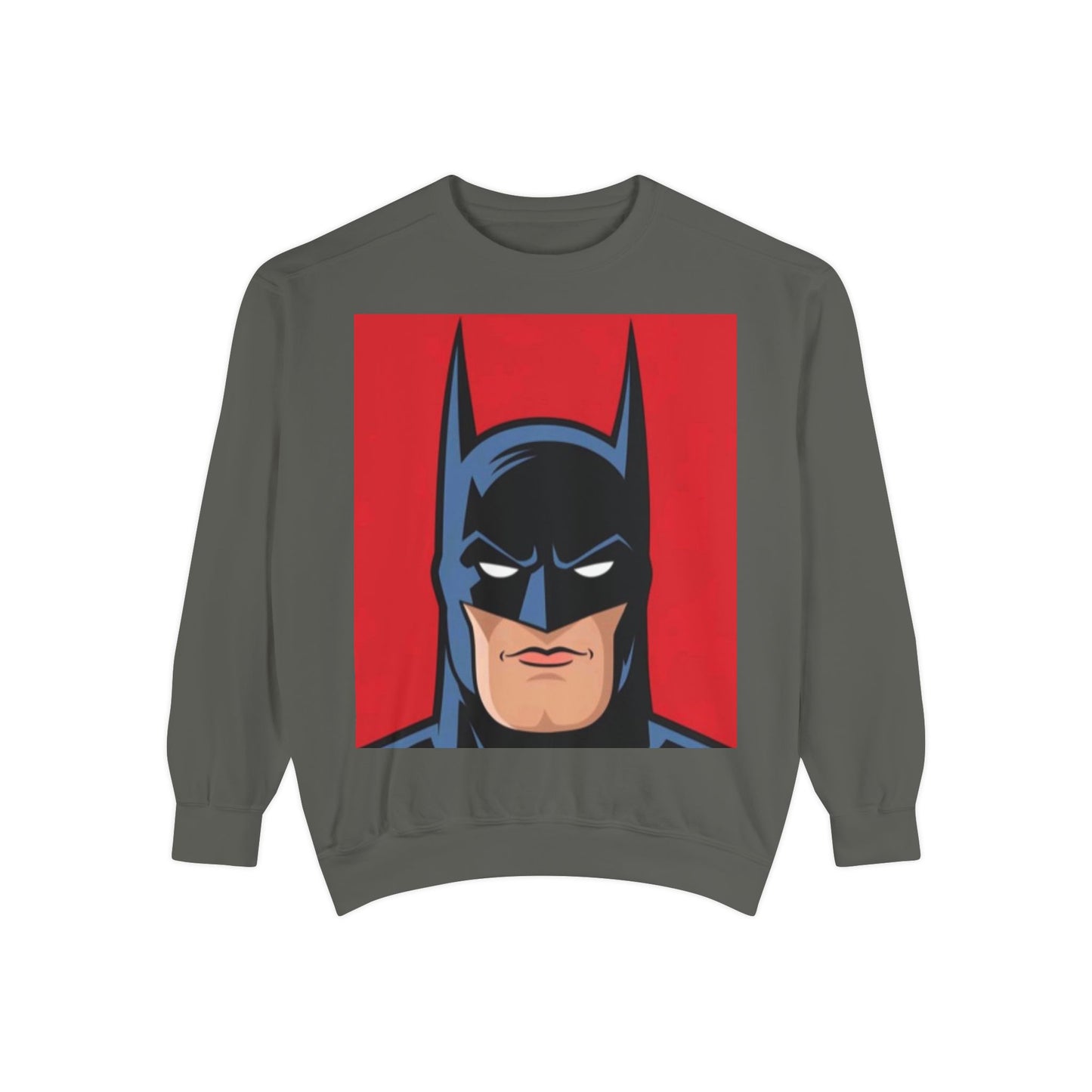 Batman Vintage Unisex Garment-Dyed Sweatshirt, Cozy Graphic Sweatshirt, Retro Style Crewneck, Gifts for Fans, Superhero Apparel
