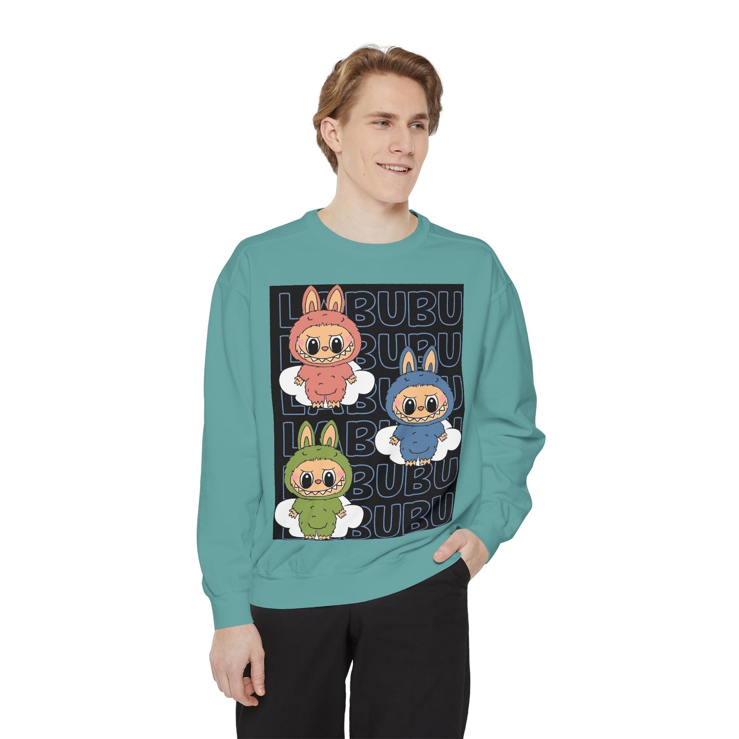 Labubu - Must have VIRAL Trend - Unisex Garment-Dyed Sweatshirt - crewneck