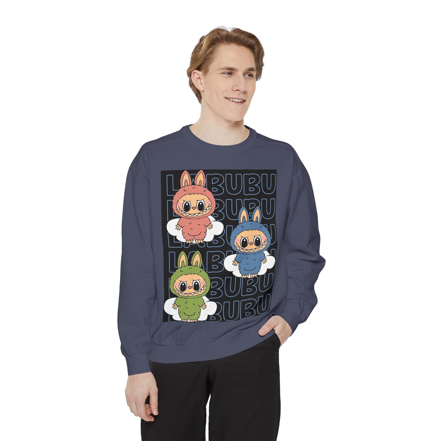 Labubu - Must have VIRAL Trend - Unisex Garment-Dyed Sweatshirt - crewneck