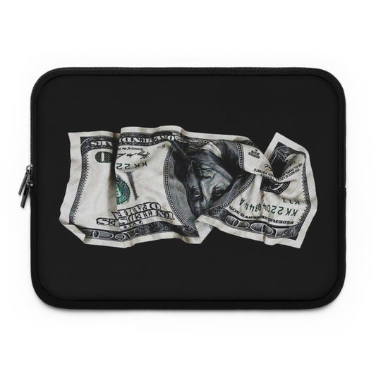 Money is Crumpled - Dollar Laptop Sleeve | switch to e-coins - Trendy Tech Accessory, Gift for Students, Urban Style, Tech Organizer, Office Essentials