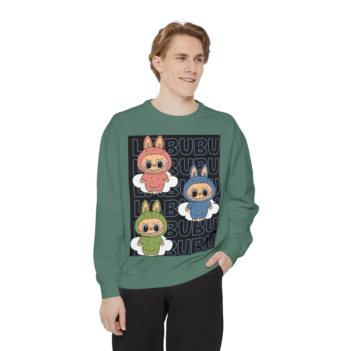 Labubu - Must have VIRAL Trend - Unisex Garment-Dyed Sweatshirt - crewneck