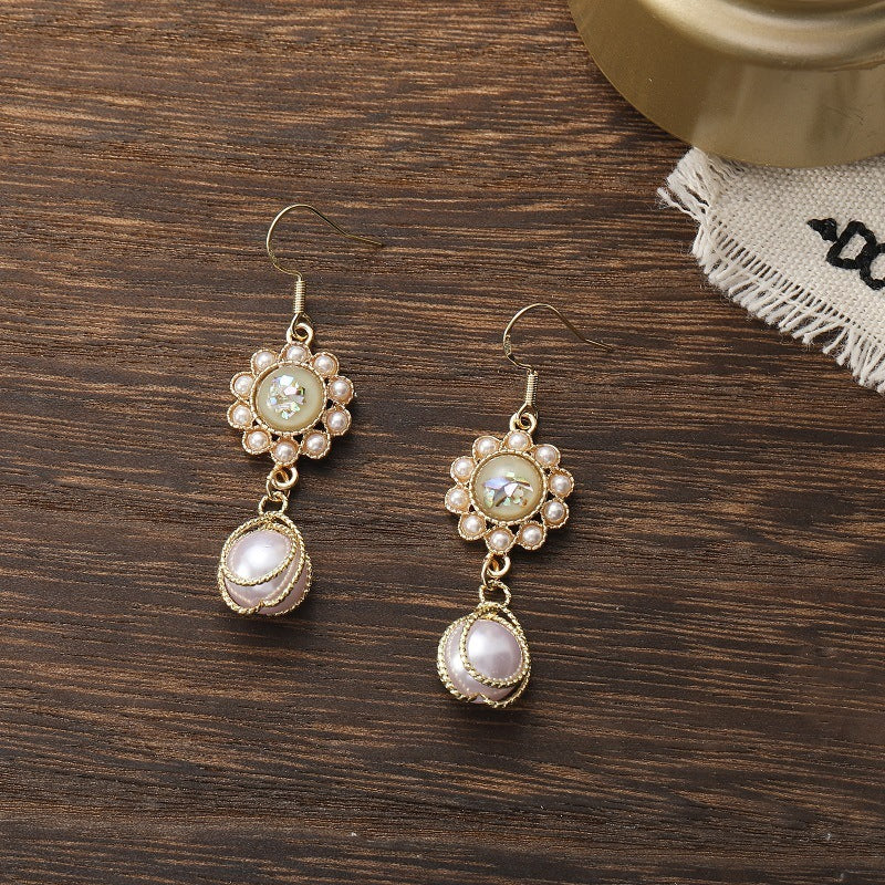 Retro Hong Kong Style Long Elegant Earrings Light Luxury