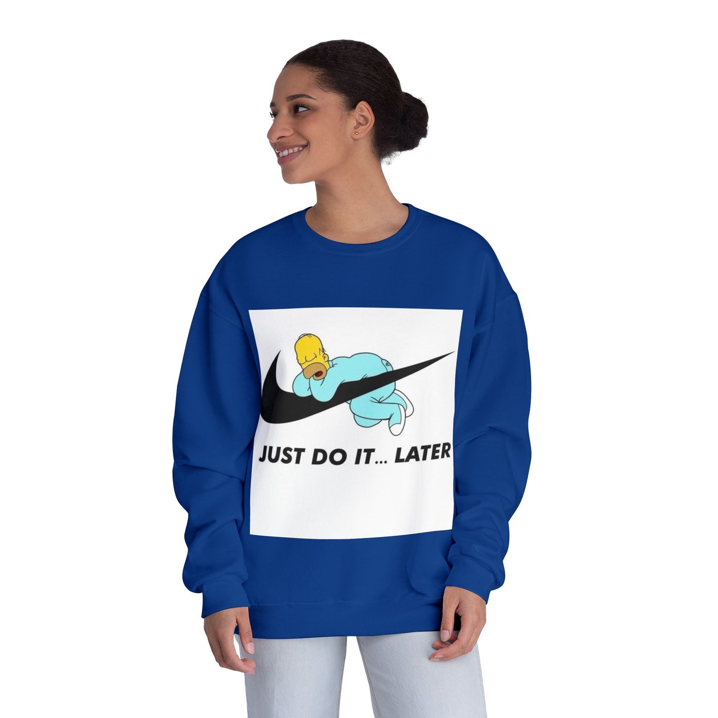 Hilarious Just Do It Later Sweatshirt, Funny Gift for Him/Her, Casual Wear, Cozy Crewneck for Relaxation, Perfect for Birthdays, Pajama Days