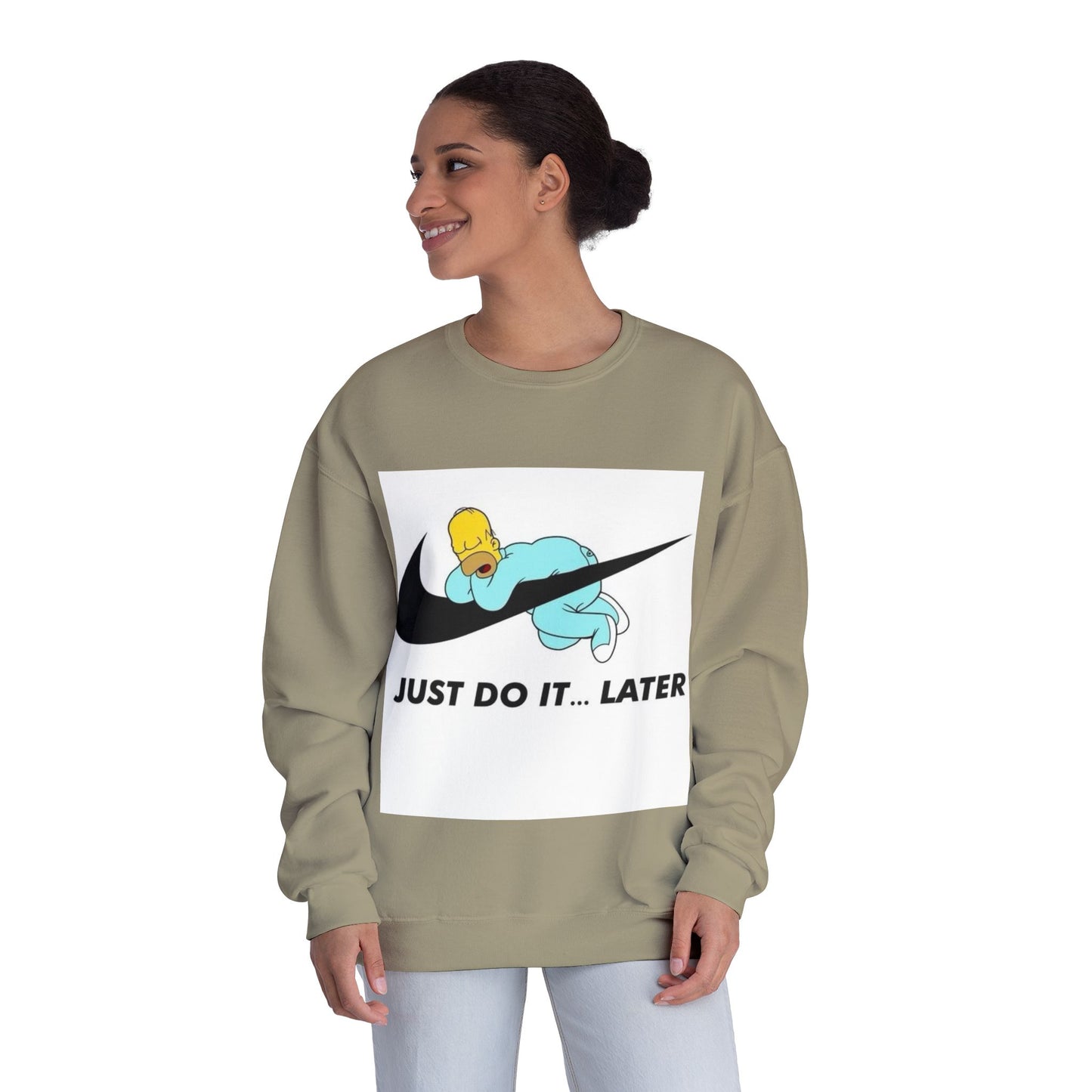 Hilarious Just Do It Later Sweatshirt, Funny Gift for Him/Her, Casual Wear, Cozy Crewneck for Relaxation, Perfect for Birthdays, Pajama Days