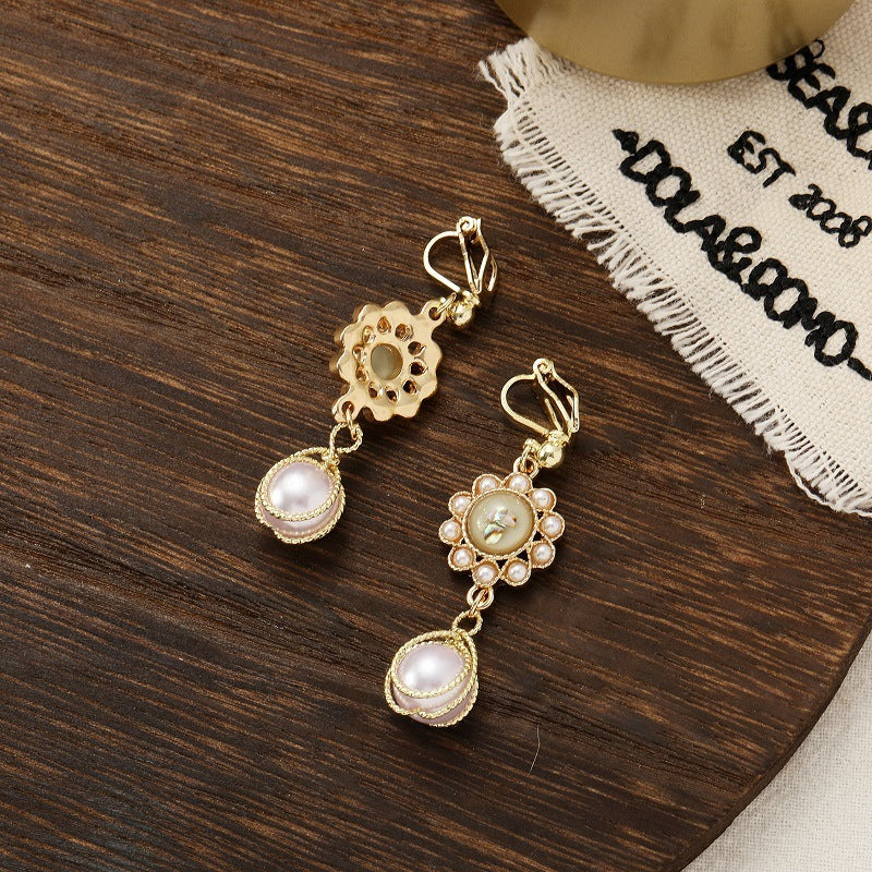 Retro Hong Kong Style Long Elegant Earrings Light Luxury