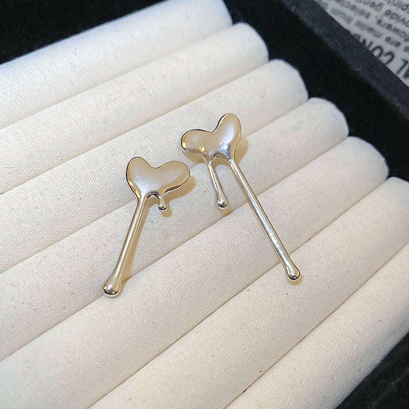 Silver Needle European And American Vintage Crumpled Resin Geometric Earrings