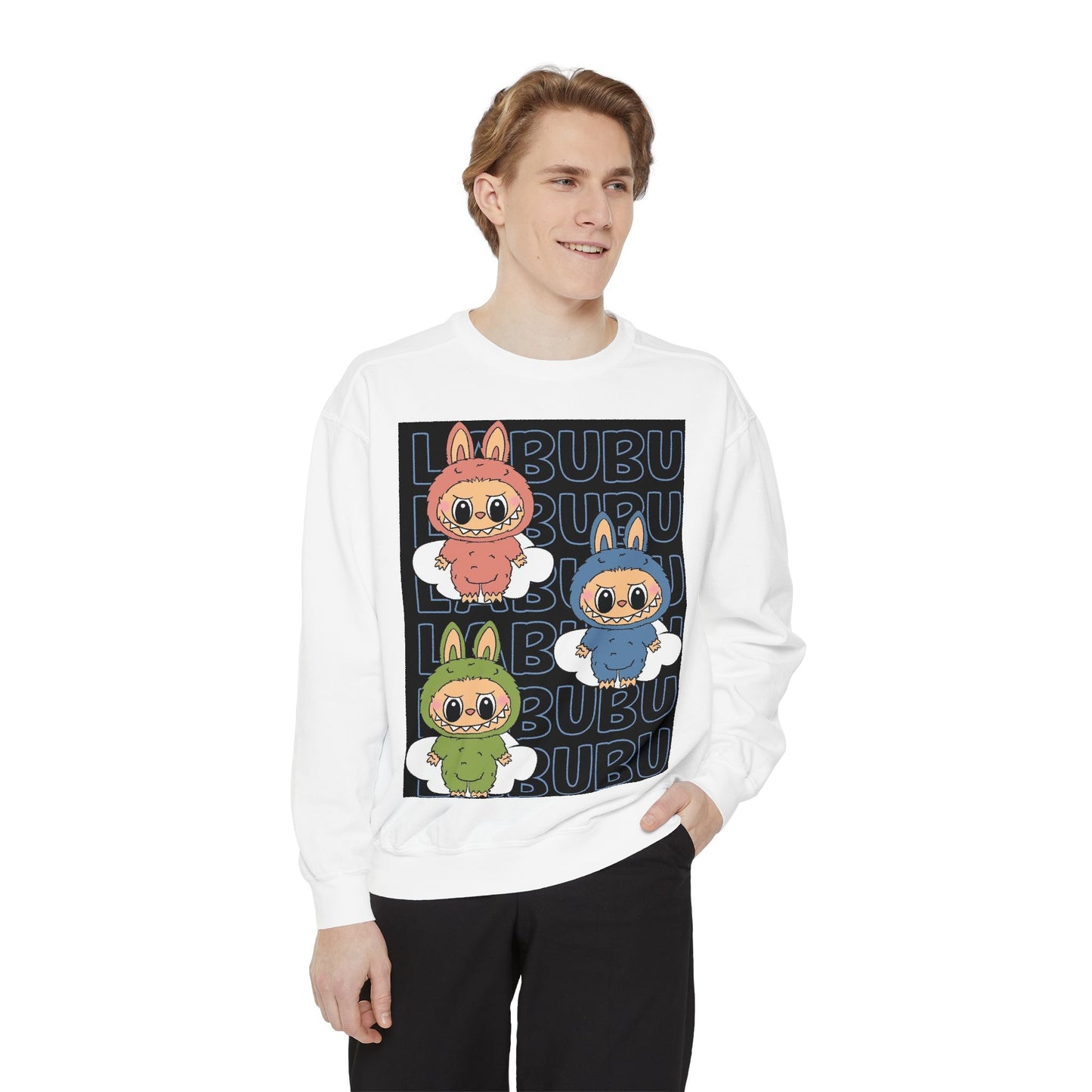 Labubu - Must have VIRAL Trend - Unisex Garment-Dyed Sweatshirt - crewneck
