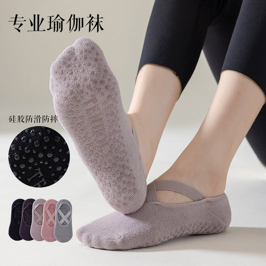Non-slip yoga socks Pilates socks women's floor professional sports straps spring and summer cotton