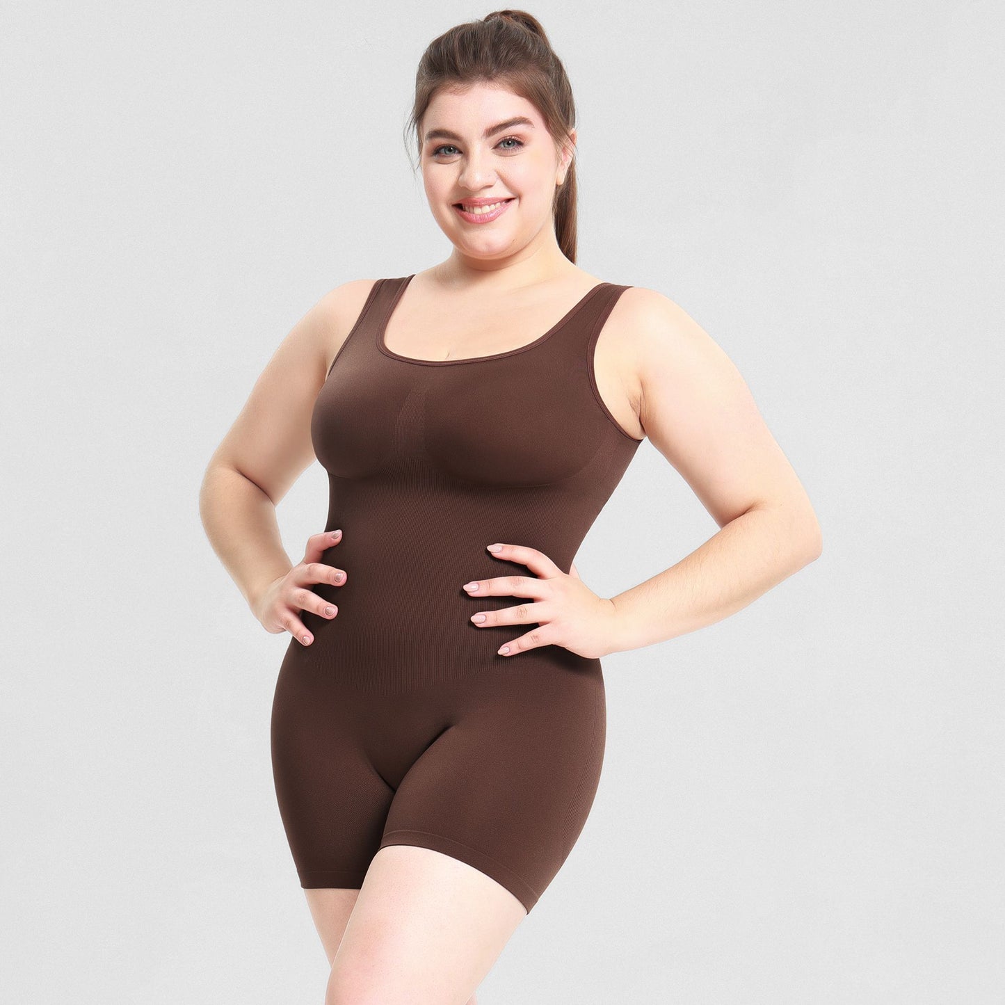 Women's Shapewear solid colors - Bodysuit Tummy Control Body Shaper Seamless Sculpting Snatched Waist Body Suit