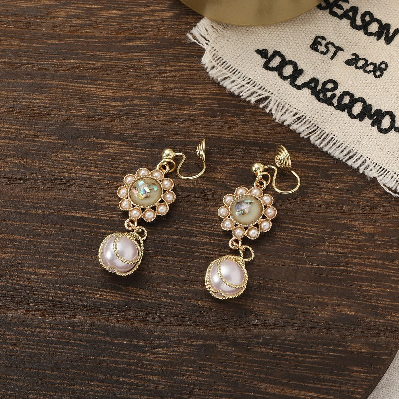 Retro Hong Kong Style Long Elegant Earrings Light Luxury